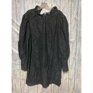 River island womans boho black blouse tunic top size 12 NWOT with small defect.